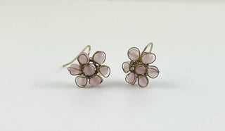 Pink Wire Floral Earring