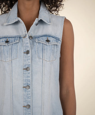 KUT from the Kloth Gretel Sleeveless Denim Shirt Dress Maxi