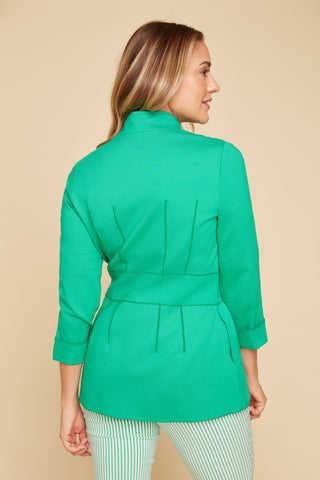 Ponte Knit Sash Jacket Jade