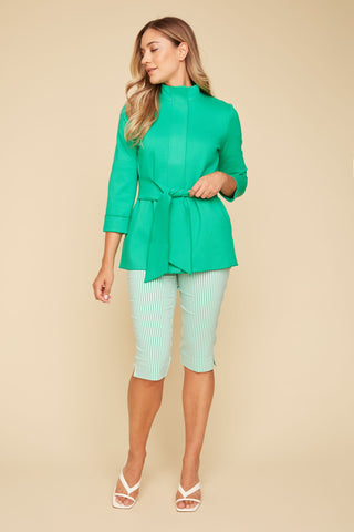 Ponte Knit Sash Jacket Jade