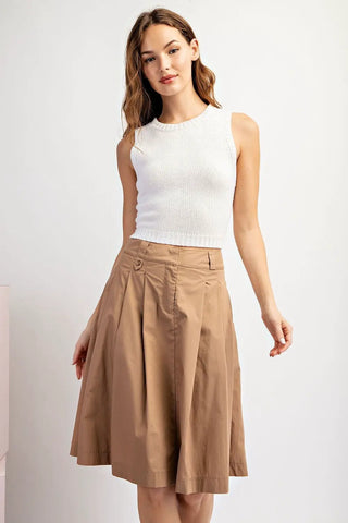 Solid A-Line Midi Skirt Coco