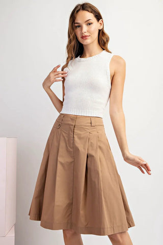 Solid A-Line Midi Skirt Coco
