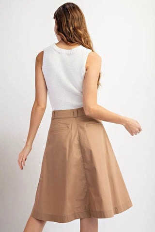 Solid A-Line Midi Skirt Coco