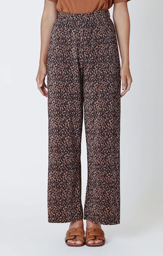 Flowy Wide Leg Lightweight Pants Cheetah Print
