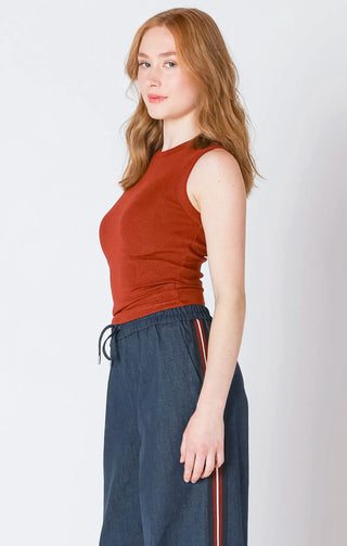 Dex Crew Neck Ribbed Tank Top Burnt Orange