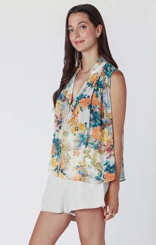 Floral V Neck Button Front Blouse 2523753 T