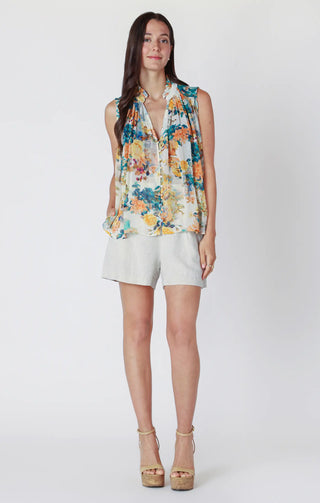Floral V Neck Button Front Blouse 2523753 T