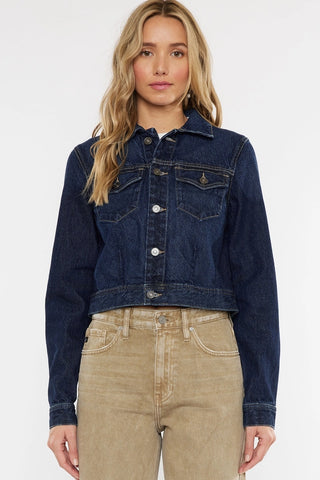 Kancan Cropped Denim Jack Dark Wash