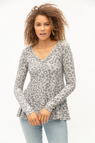 Leopard Babydoll Tunic Top