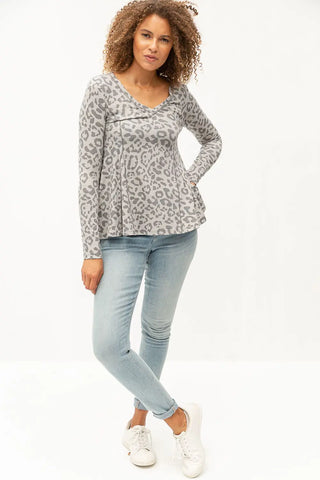 Leopard Babydoll Tunic Top