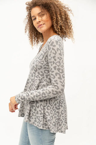 Leopard Babydoll Tunic Top