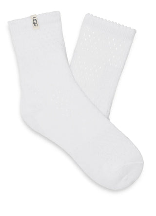 UGG Women's Adabella Quarter Sock , White