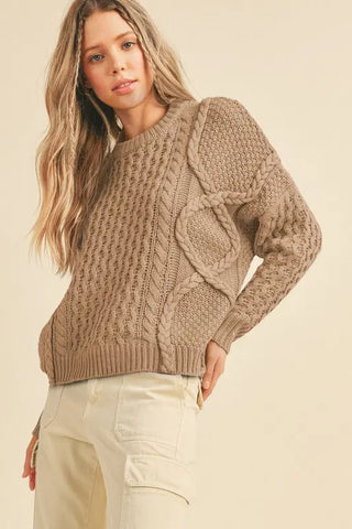 Braided Cable Knit Sweater