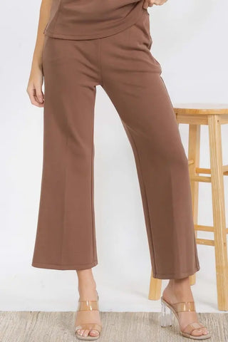 Softie Soft Cropped Loungewear Pants Mocha
