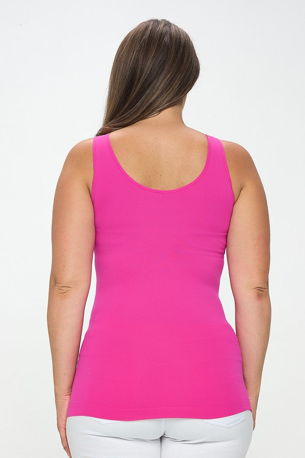 Women's Seamless Reversible V-Neck Tank Top - Wide shoulder straps