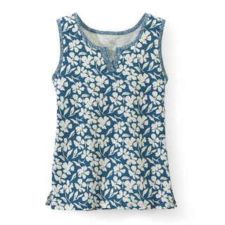 Blue Floral Cotton Tank