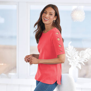 Criss Cross Ladder Sleeve Top