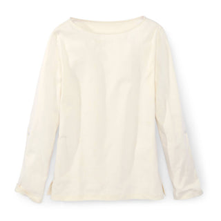 Bateau Neck Button Tab Top