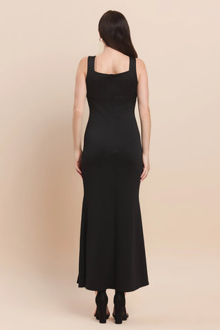 Mermaid Scuba Black Gown  w/ Pleated Bust