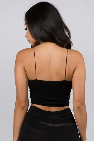Strappy Short Cami - Seamless Bralette Scoop Neck