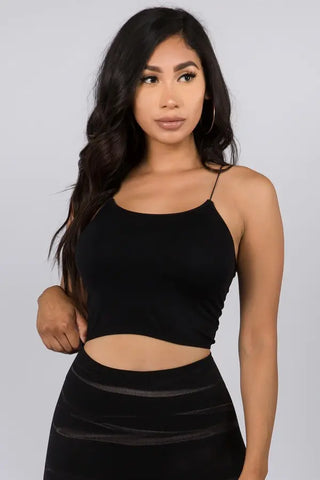 Strappy Short Cami - Seamless Bralette Scoop Neck