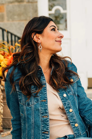 Two-Tone Multi Hoop Dangle Earrings