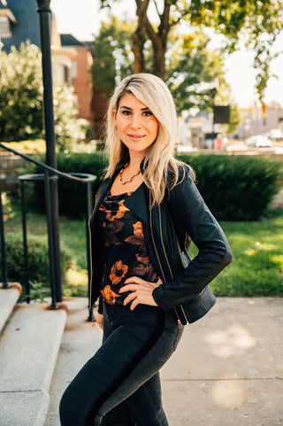 Lost + Wander Jardin De Sienne Spaghetti Strap Cowl Neck Top