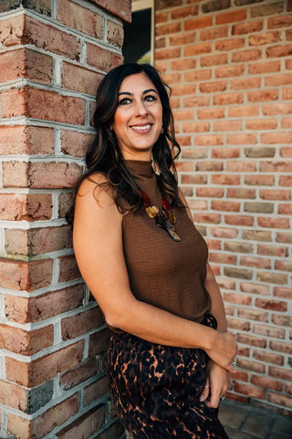 Lost + Wander Eden's Serenade High Neck Top Mocha