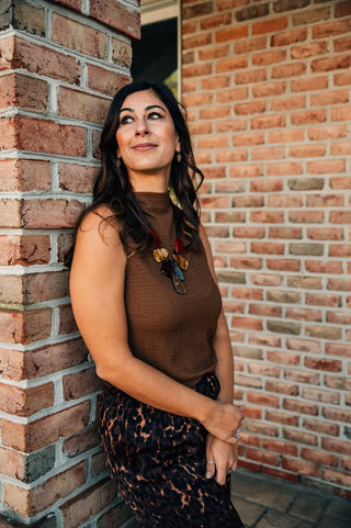 Lost + Wander Eden's Serenade High Neck Top Mocha