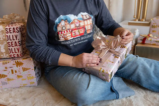 Hometown Holiday Long Sleeve Christmas Shirt Navy