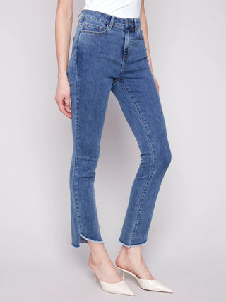 Charlie B Asymmetrical Hem Bootcut Jean