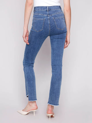 Charlie B Asymmetrical Hem Bootcut Jean