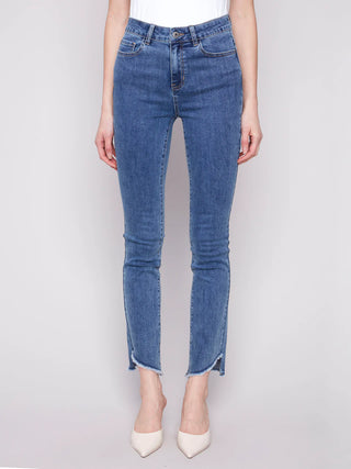 Charlie B Asymmetrical Hem Bootcut Jean