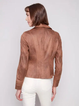 Charlie B Women's Faux Leather Moto Jacket, Clay