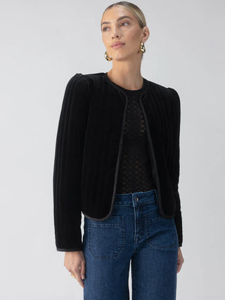 Sanctuary Quilted Black Velvet Jacket