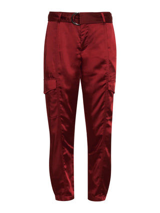 Sanctuary Classy Satin Cargo Trouser Garnet