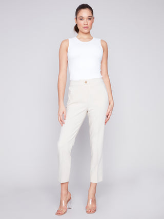 Side Slit Tapered Leg Pants