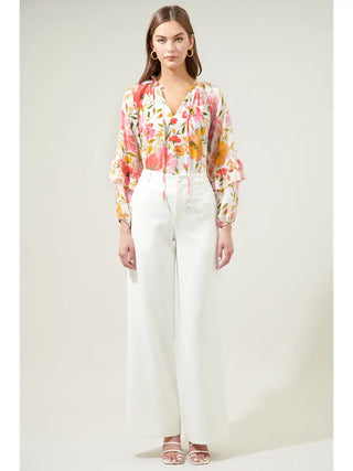 Maldonado Floral Balloon Sleeve Blouse