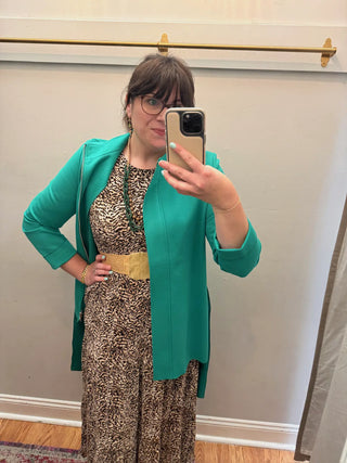 Ponte Knit Sash Jacket Jade