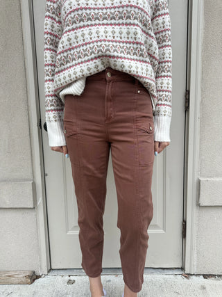 Dex Barrel Leg Pant Brunette