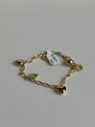 Gold Filled Heart Charm Bracelet