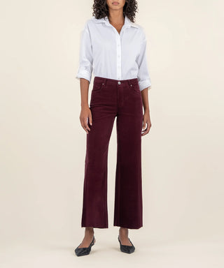 MEG HIGH RISE FAB AB WIDE LEG RAW HEM-LONG INSEAM