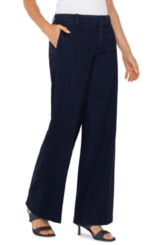 Kelsey Wide Leg Trouser 31in, Indigo Rinse