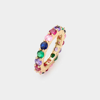 Multi Colored Round Gem Ring