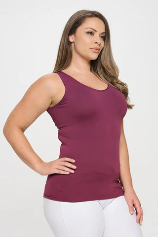 Reversible Seamless Tank Long  Length - Seasonal Basic, Plum