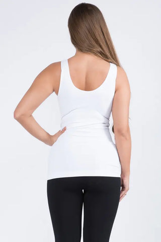 Reversible Seamless Tank Long  Length - Core Basic, White