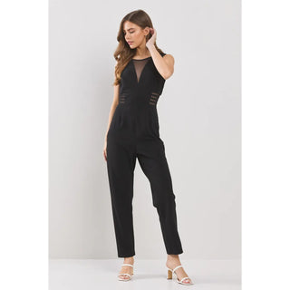 Black Mesh Jumpsuit w/ Side Cut Out