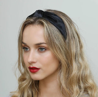 Velvet Headband w/ Knot Black