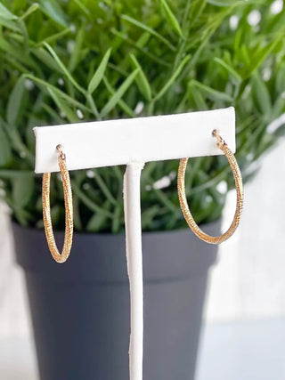 Bethany Gold Plated Stainless Steel Hoop Earrings 30mm