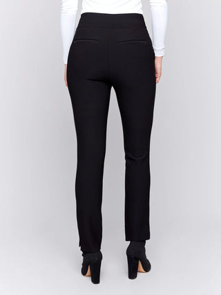 Charlie B  Crepe Slim Fit Dress Pant Black